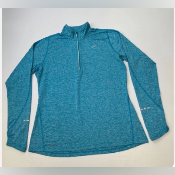 Nike Women's Dri-FIT Element Reflect 1/2-Zip Running Top in light blue - Picture 3 of 7